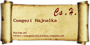 Csegezi Hajnalka névjegykártya